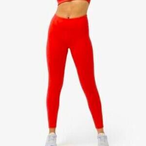Like new Outdoor Voices red pink space dye leggings sz S